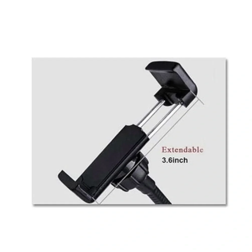 Goose Neck Selfie Light Phone Holder- Clamps to table- 3 Light Modes-360’ Rotate